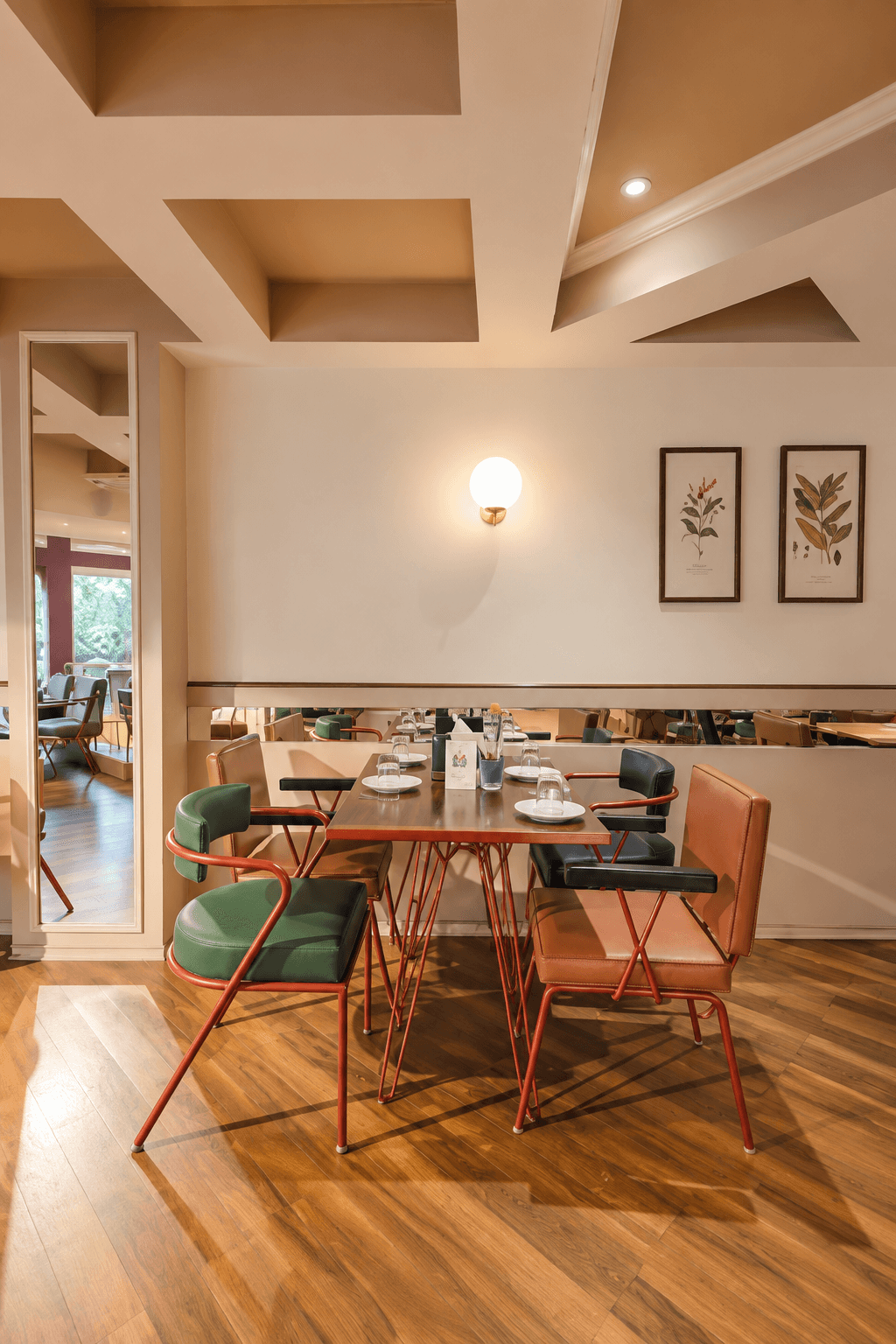 Warm seating inside Tea Villa Cafe